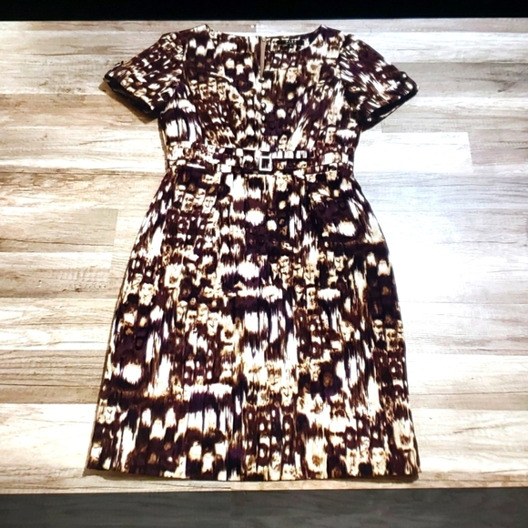 ALEX MARIE GEO PRINT SHEATH DRESS SZ 8 - Picture 2 of 16
